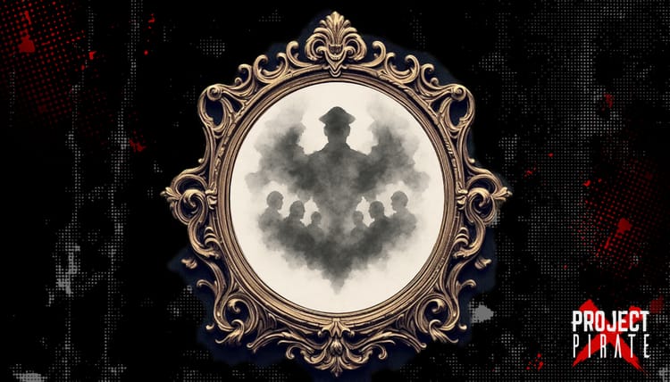 Mirror with Rorschach Form depicting Captain and Crew