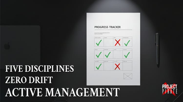 Career progress tracking sheet with quarterly goals marked complete and incomplete